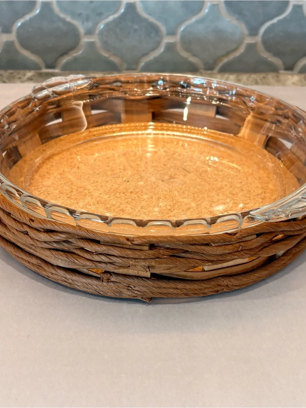 Vintage Pyrex Baker In A Basket 9.5